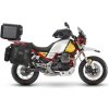 Kompletní sada sedlových brašen SHAD TERRA TR40 a černého hliníkového 48L topcase, včetně montážní sady SHAD MOTO GUZZI V 85 TT