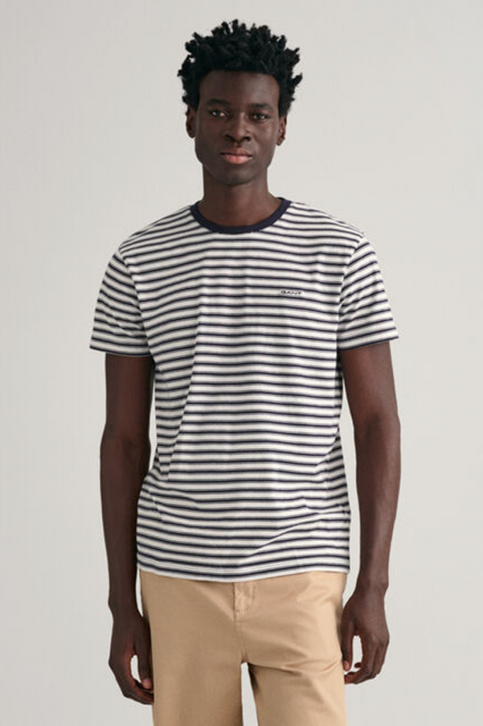 Gant tričko Striped SS T-Shirt modré