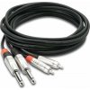 Hosa Kabel Jack 6,3 mm x2 - RCA (Cinch) x2 3,05 m stříbrný (HPR-010X2)