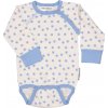 Bambusové body detské s dlhým rukávom Geggamoja Blue mini clover