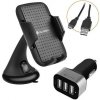 Auto SET GoGEN 3v1, držiak na mobil+autonabíjačka+mikro USB kábel 1,2 m (GOGGSMCARKIT01)