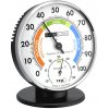TFA Dostmann TFA 45.2033 - teplomer a vlhkomer so zobrazením pohody (chróm) Ø 102 mm