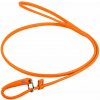 Okrúhle kožené škrtiace vodítko oranžové 135cm, Šírka: 8 mm