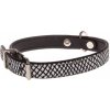 COBBYS PET Obojok z pravej kože,čierno biely hadí motív 15mm/35cm