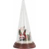 Clayre & Eef Dekorácie Santa v sklenenom kuželi - Ø 13 * 27 cm - Clayre & Eef