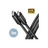 Axagon BUCM32-CM10AB USB-C USB-C, USB 3.2 Gen 2, PD 100W 5A, 4k HD, ALU, 1m, černý