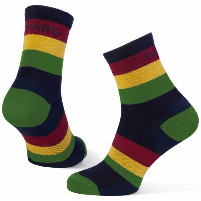 Warg ponožky Happy Merino M Stripes modrá/červená