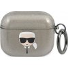 Karl Lagerfeld Ochranné pouzdro KLA3UKHGK Glitter Karl`s Head pro AirPods 3 šedé