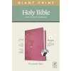 NLT Personal Size Giant Print Bible, Filament Enabled Edition (Red Letter, Leatherlike, Peony Pink, Indexed) (Tyndale)