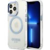 Guess GUHMP13LHTRMB iPhone 13 Pro blue hard case Metal Outline Magsafe (GUHMP13LHTRMB)
