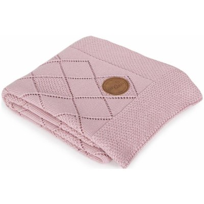 CEBA Deka pletená v darčekovom balení 90x90 ryžový vzor ružová W-812-118-130