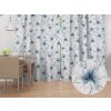 Biante Bavlnený záves Sandra SA-737 Modro-sivé kvety vanilky na bielom 150x140 cm