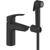 GROHE Eurosmart páková umývadlová batéria s bidetovou sprškou a sprchovou hadicou 150 cm, bez odtokovej súpravy, výška výtoku 92 mm, matná čierna, 231242433