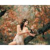 ZUTY Maľovanie podľa čísel ROZPRÁVKOVÉ DIEVČA SO SOVOU V LESE Rámovanie vypnuté plátno na rám Rozmer 80 x 100 cm