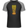 Mymate Predĺžené Tričko MY111 - Dobré pivo na zlé časy - Black / Heather Black - S - Pánske