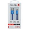 Swissten 71521308 textilný s USB-C konektorom a podporou rýchlonabíjania, modrý