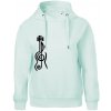 Husľový kľúč gitara - Oversized mikina dámská Moon - kratšia + širšia - S ( Frost )