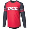 IXS Cyklistický dres s dlhým rukávom letný - TRIGGER LITE 1.1 KIDS - červená/modrá 140 cm