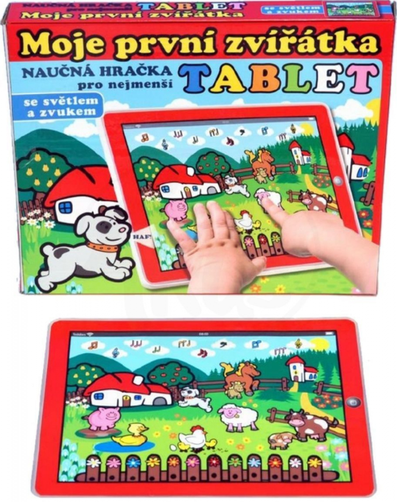 Teddies Tablet farma Moje první zvířátka 24x19x1,5 cm na baterie v krabičce