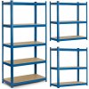 Kovový úložný regál, 180x90x30 cm, modrý