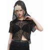 tričko gotický and punk DEVIL FASHION MESHMADNESS CROP Čierna