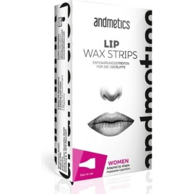 andmetics Depilačné pásiky na hornú peru pre ženy (Lip Wax Strips For Women) 8 ks + 4 obrúsky