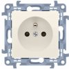 Jedno zásuvka s uzemnením s clonkami krémová 16A