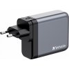 Verbatim, GaN cestovná nabíjačka do siete USB 3.0, USB C, šedá, 140 W, vymeniteľné vidlice C,G,A
