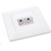 Solarix Zásuvka CAT6 STP 2 x RJ45 pod omietku biela SX9-2-6-STP-WH 23100094