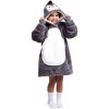 Noxxiez Hrejivá televízna mikinová deka s kapucňou Tučniak