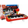 Lean Toys detské klávesy s mikrofónom 24 klávesov červené