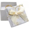 JKBOX Krémová papierová krabička s mašľou Diamonds na prsteň alebo náušnice IK013