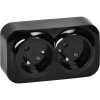 Dvojitá zásuvka 16A/230V IP20 čierna