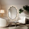 Alfaram Eliptické zrkadlo v vlnitom ráme z MDF s podsvietením – AQUARELLE ELVA LED