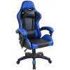 Ergonomická kancelárska stolička s vankúšikmi, čierno-modrá