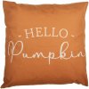 Textilná obliečka na vankúš v béžovo-oranžovom farebnom prevedení s jesenným dekorom tekvíc a nápisom 45 x 45 cm Clayre & Eef 44829