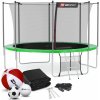 Hop-Sport Trampolína Hop-Sport 12ft (366cm) s vnútornou ochrannou sieťou zelená