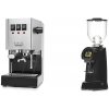 Gaggia New Classic E24 BC, stainless steel + Eureka Helios 65, black