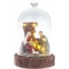 Dekorácia MagicHome Vianoce, Betlehem v sklenenej kupole, 7 LED, 2xAAA, interiér, 11,80x11,80x19 cm