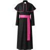 Ruhhy 26148 Karnevalový kostým biskupa, kňaza XL/XXL, čierno-ružový