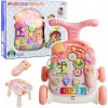 LEAN TOYS Vzdelávací Walker Table Interaktívny panelový stôl 5 v 1 ružový
