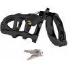 Slave4master Brutal Chastity Cage Black, oceľový pás cudnosti pre mužov