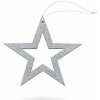 DECOLED Vianočná hviezda 15 cm strieborná, dutá, preglejka, vonkajšia