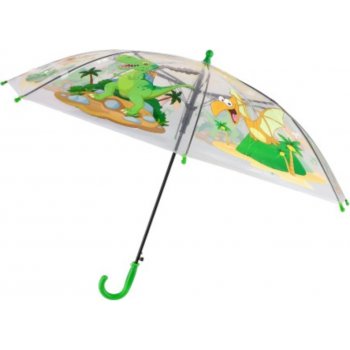 Teddies dinosaurus deštník dětský holový průhledný zelený