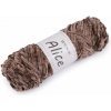Pletacia ženilková priadza Alice 100 g - béžová tmavá