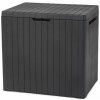 Keter City Box plastový záhradný úložný box s dreveným efektom 113L antracit