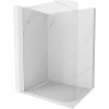Mexen Kioto-R zaoblená sprchová stena Walk-in 140 x 200 cm, transparentná 8 mm, biela - 800-140-101-20-06