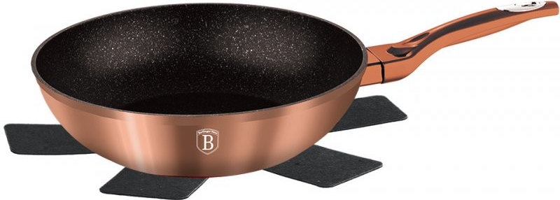 BerlingerHaus Wok s mramorovým povrchem Rosegold Metallic Line 28 cm