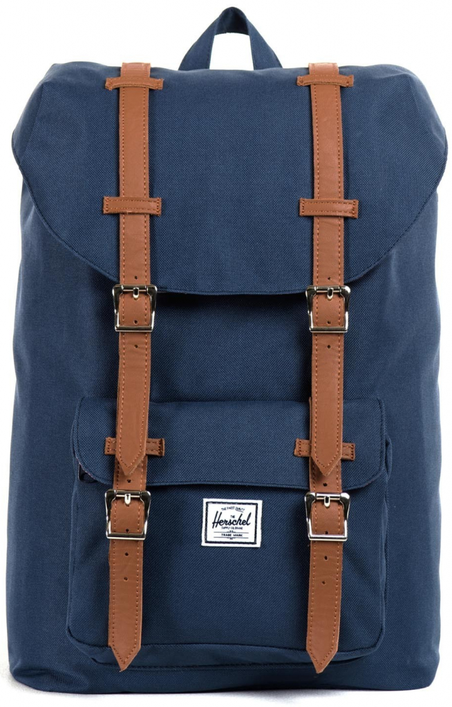 Herschel Little America Mid-Volume Navy/Tan Synthetic Leather 17 l