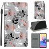 Peňaženkové kožené puzdro DRAWING na Xiaomi Redmi Note 10 5G - Material Flower